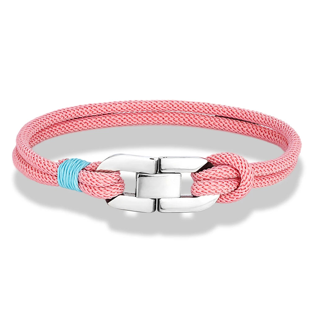 Double-Strand Rope Bracelet – Silver-Tone Clasp, 17–23 cm