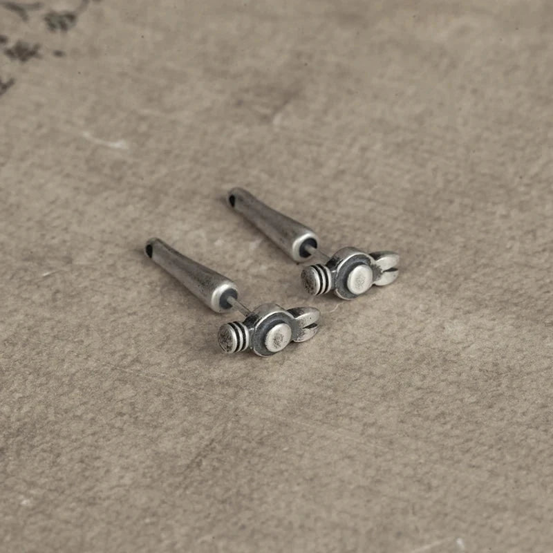 Artisan Hammer Stud Earrings 925 Silver deideas