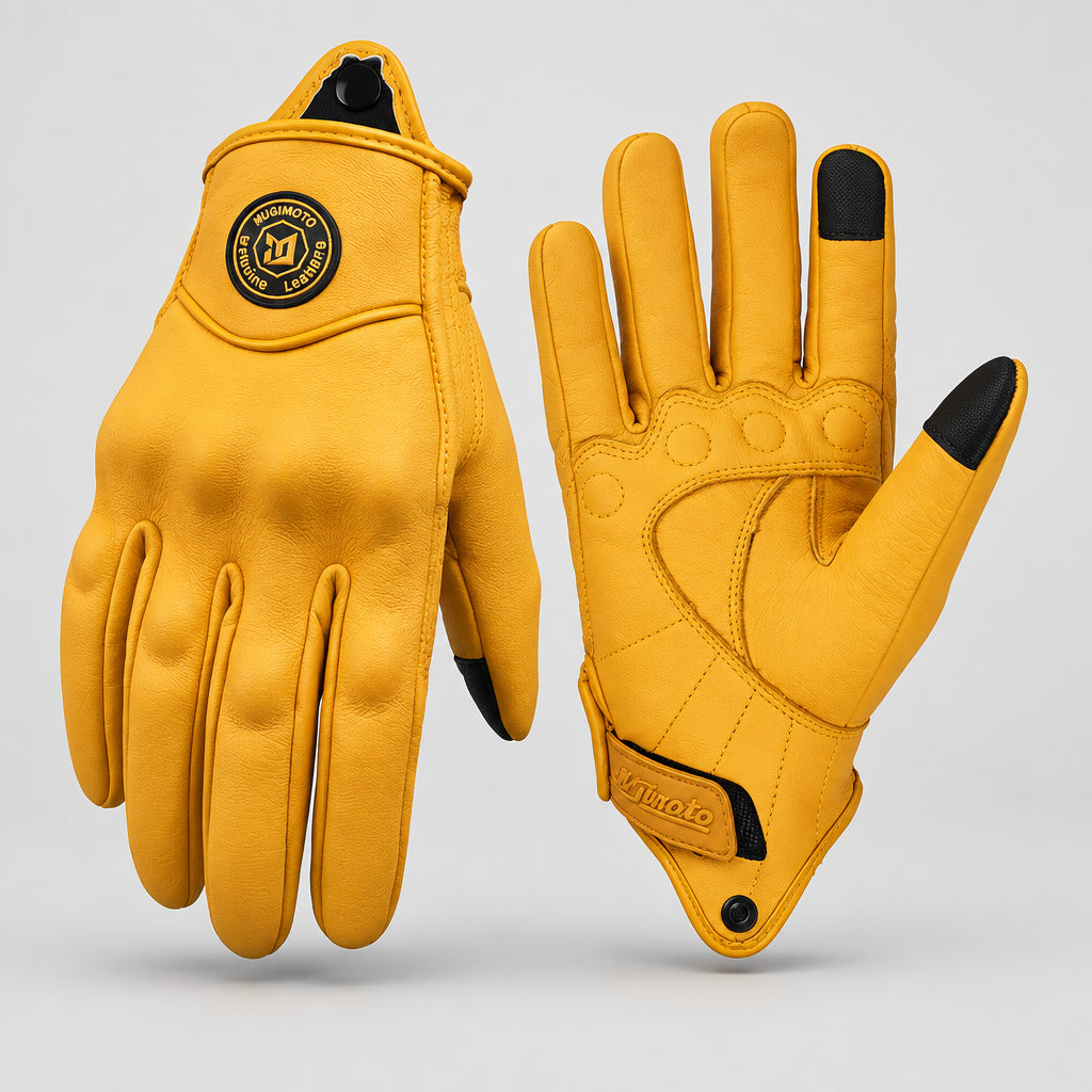 Vintage Leather Gloves – Touchscreen, Sizes XS–XXL
