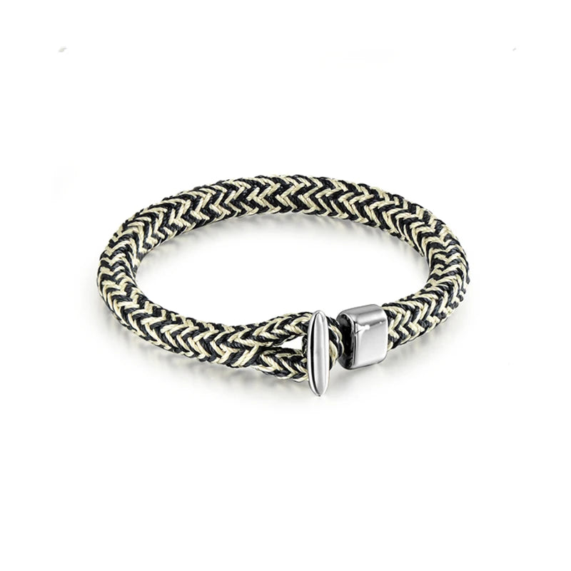 Braided Rope Bracelet – Toggle Closure, 6 Colors, 19–21 cm