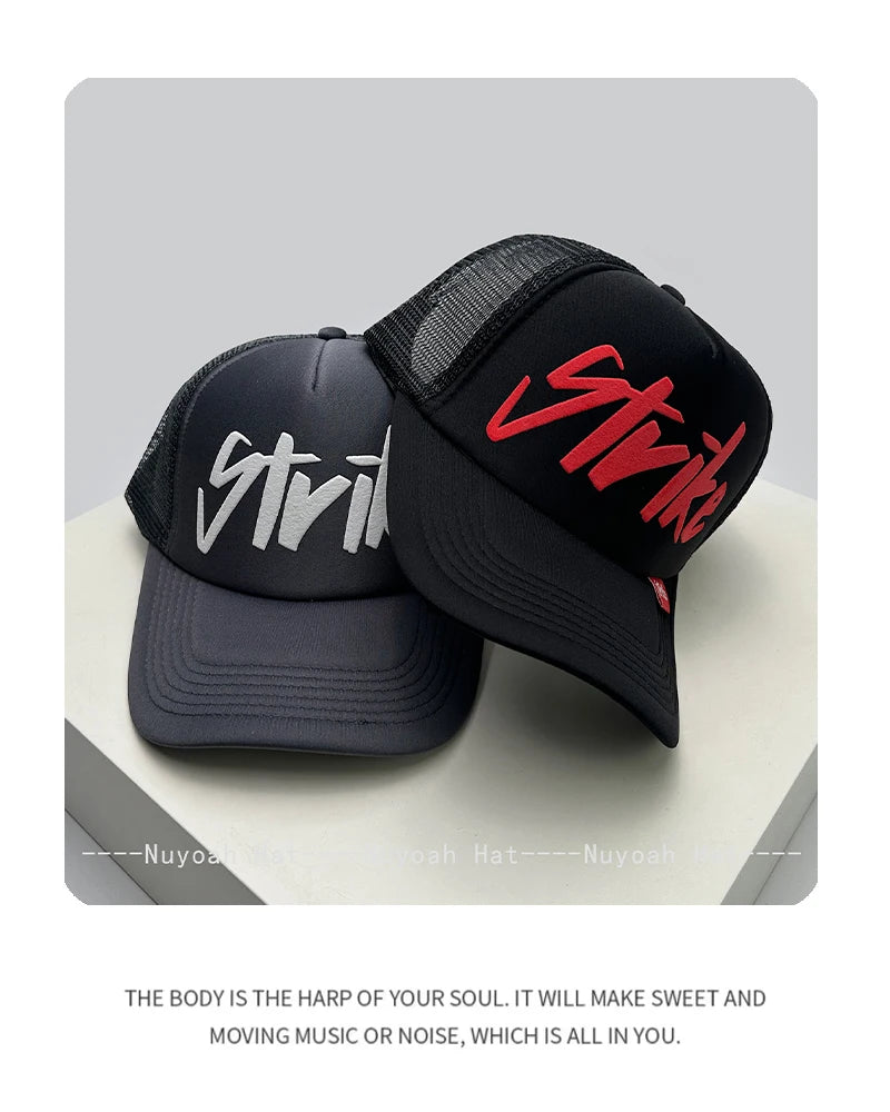 Printed Letter Trucker Cap – Adjustable Unisex Hat, 52–60 cm