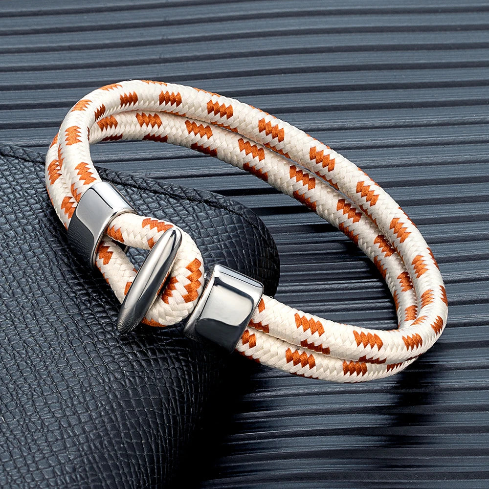 Patterned Rope Bracelet – Toggle Clasp, 17–23 cm