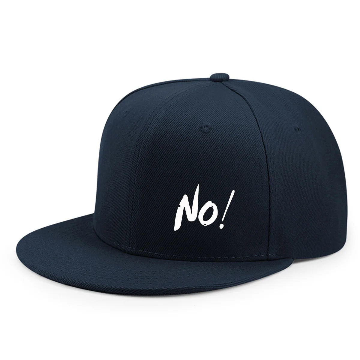 “No!” Graphic Flat-Brim Cap – 14 Colors