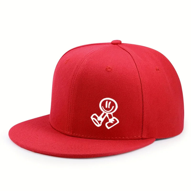 Smiling Character Flat-Brim Cap – Horizon, 16 Colors