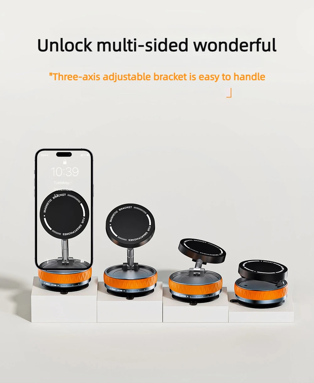 Foldable Magnetic Phone Holder – Suction Base, 3 Colors