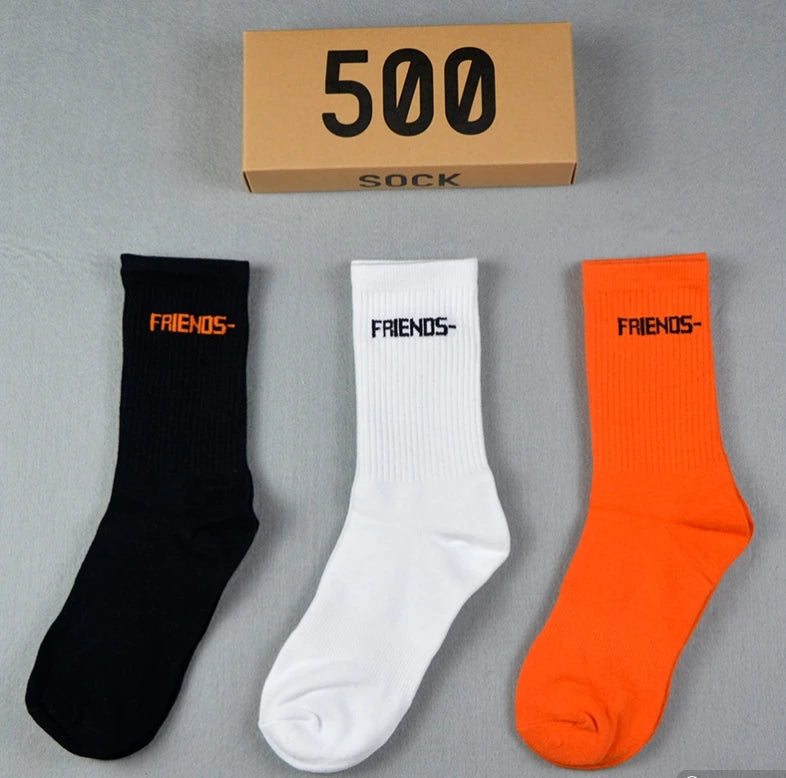 Lettering Crew Socks 3-Pack – Cotton Blend, EU 36–43