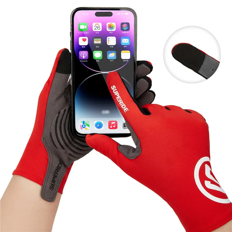 Full-Finger Cycling Gloves – Textured Palm, S–XL