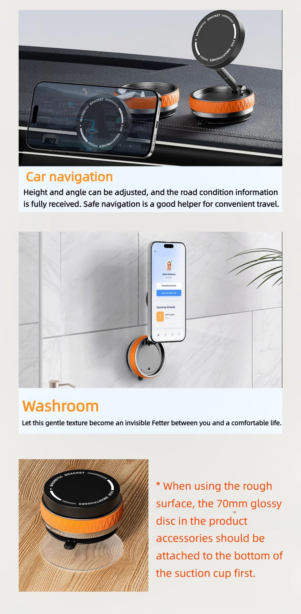 Foldable Magnetic Phone Holder – Suction Base, 3 Colors