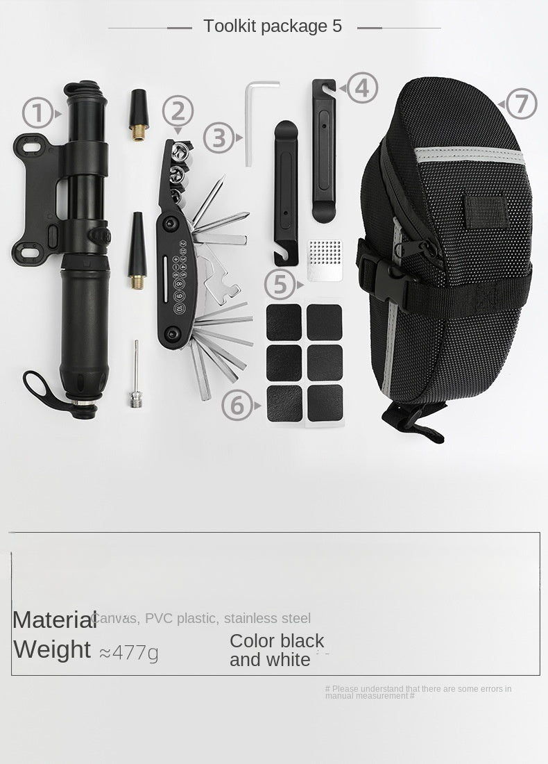 Bicycle Repair Tool Kit Pump Tire Patch Multifunctional Wrench deideas
