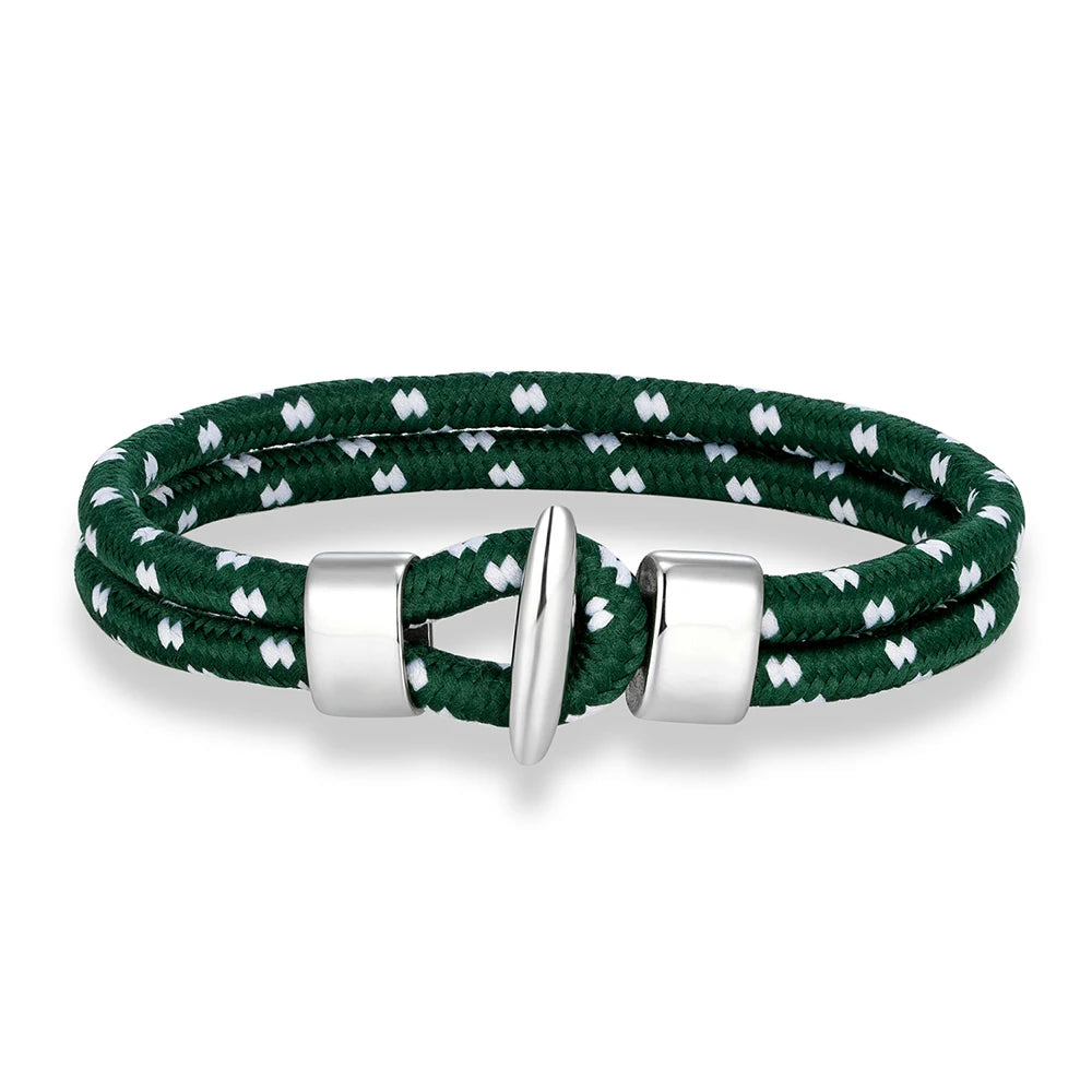 Patterned Rope Bracelet – Toggle Clasp, 17–23 cm