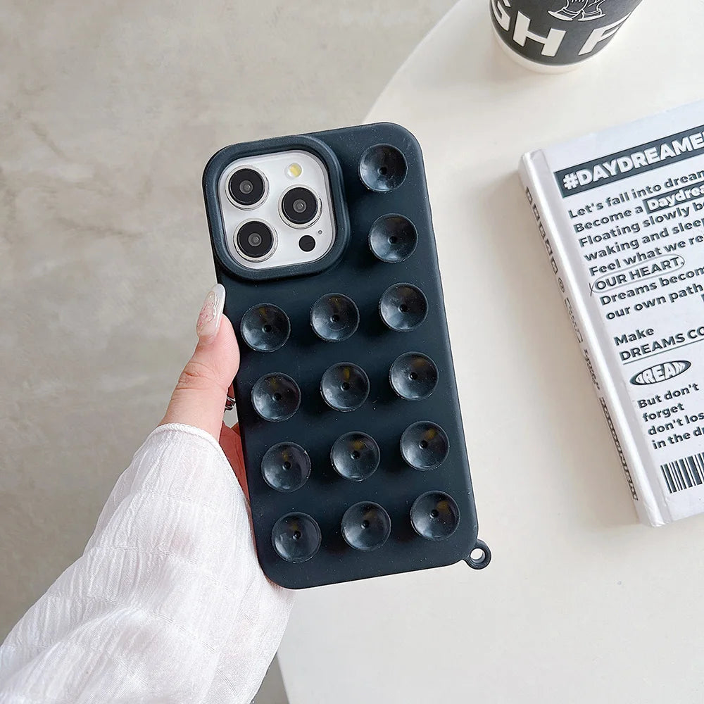 Suction Cup iPhone Case with Wrist Lanyard – 6 Colors