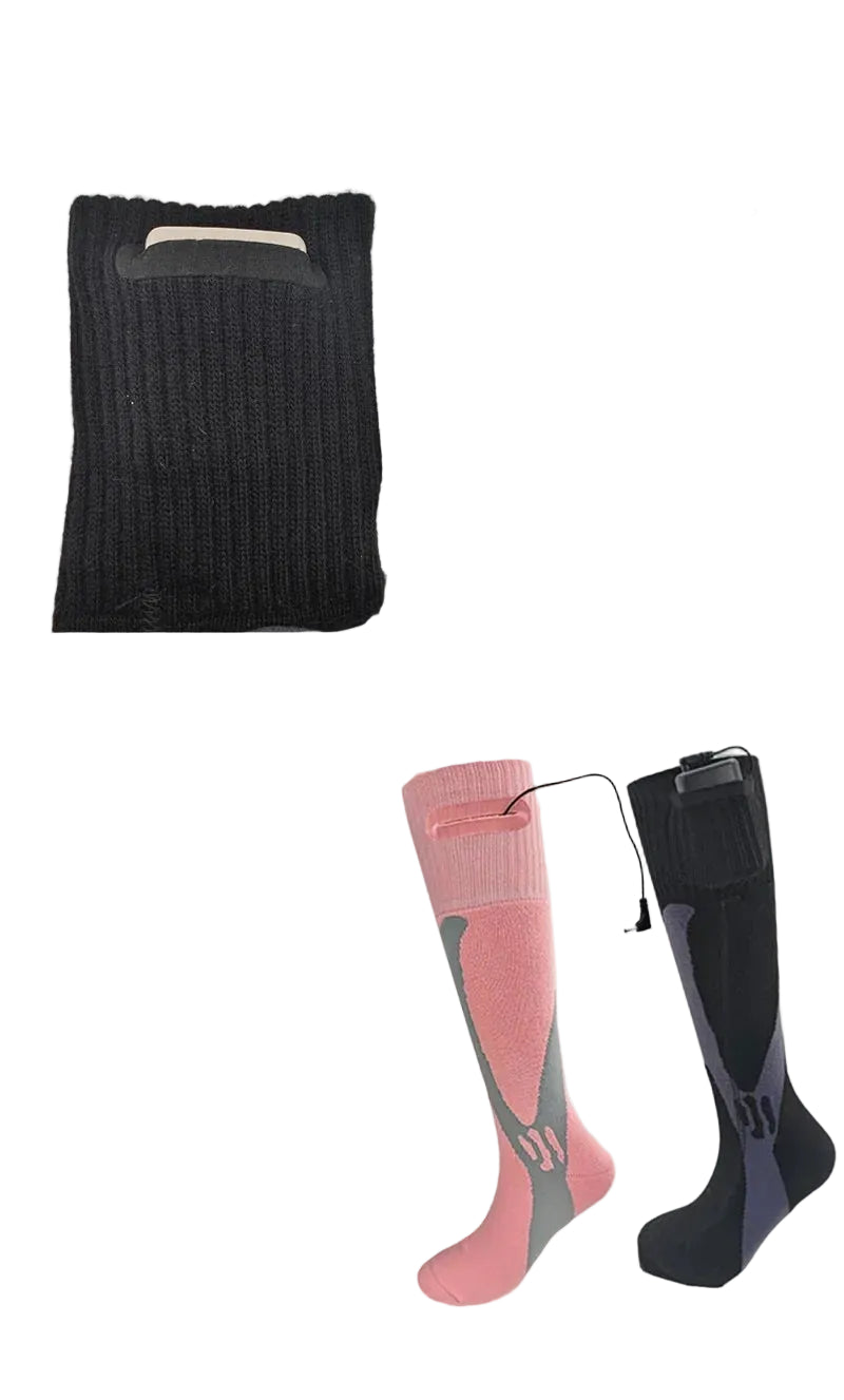 Rechargeable Heated Socks – Black or Pink, One Pair