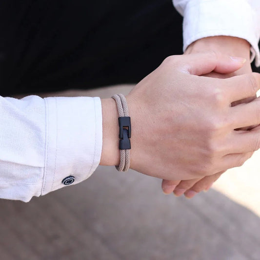 Dual Weave Bracelet Represents the double layer intertwined with style and resistance deideas
