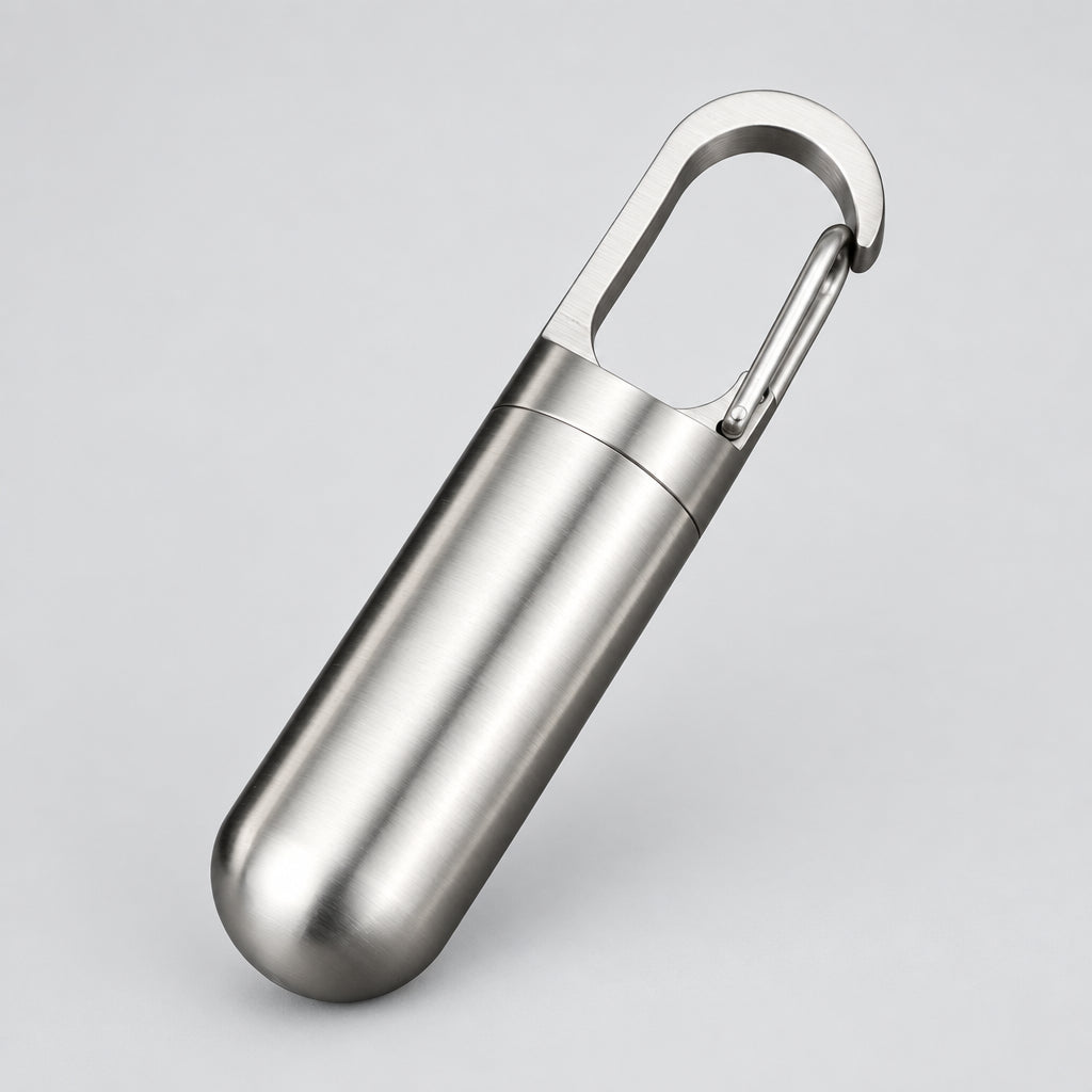Pill Keychain Container – Screw-Top Capsule, 3 Sizes