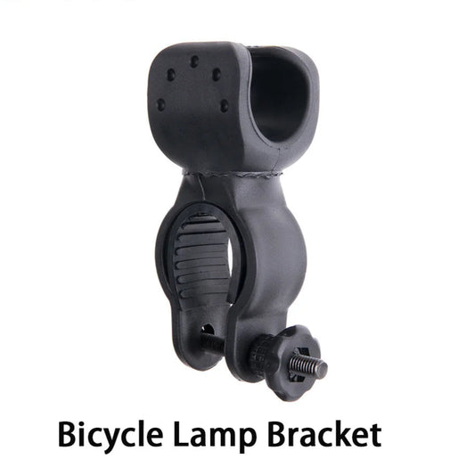 Black bicycle lamp bracket on a white background