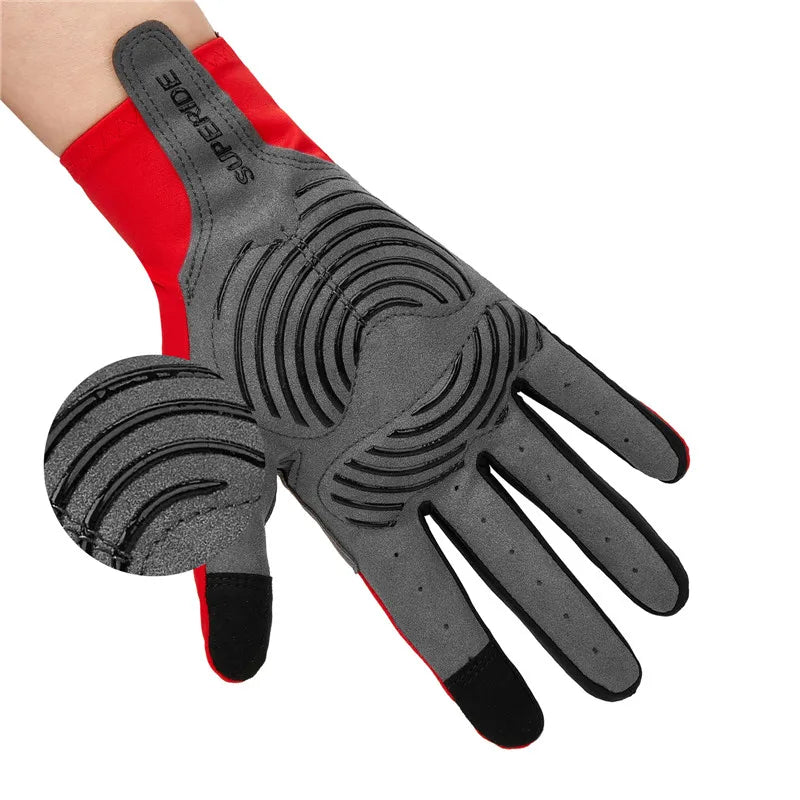 Full-Finger Cycling Gloves – Textured Palm, S–XL