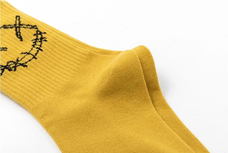 X-Eye Face Crew Socks – Cotton Blend, 3-Pair Set