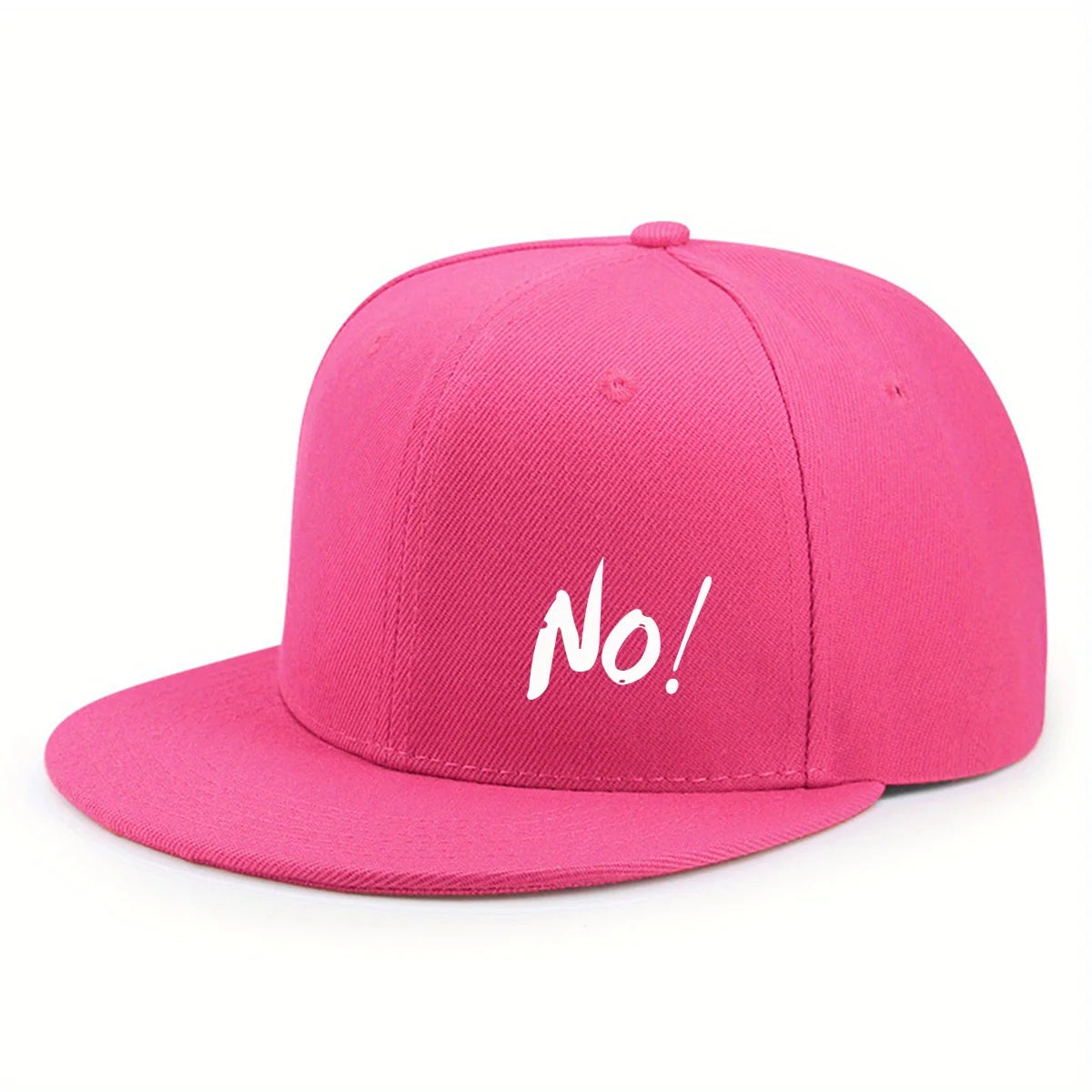 “No!” Graphic Flat-Brim Cap – 14 Colors