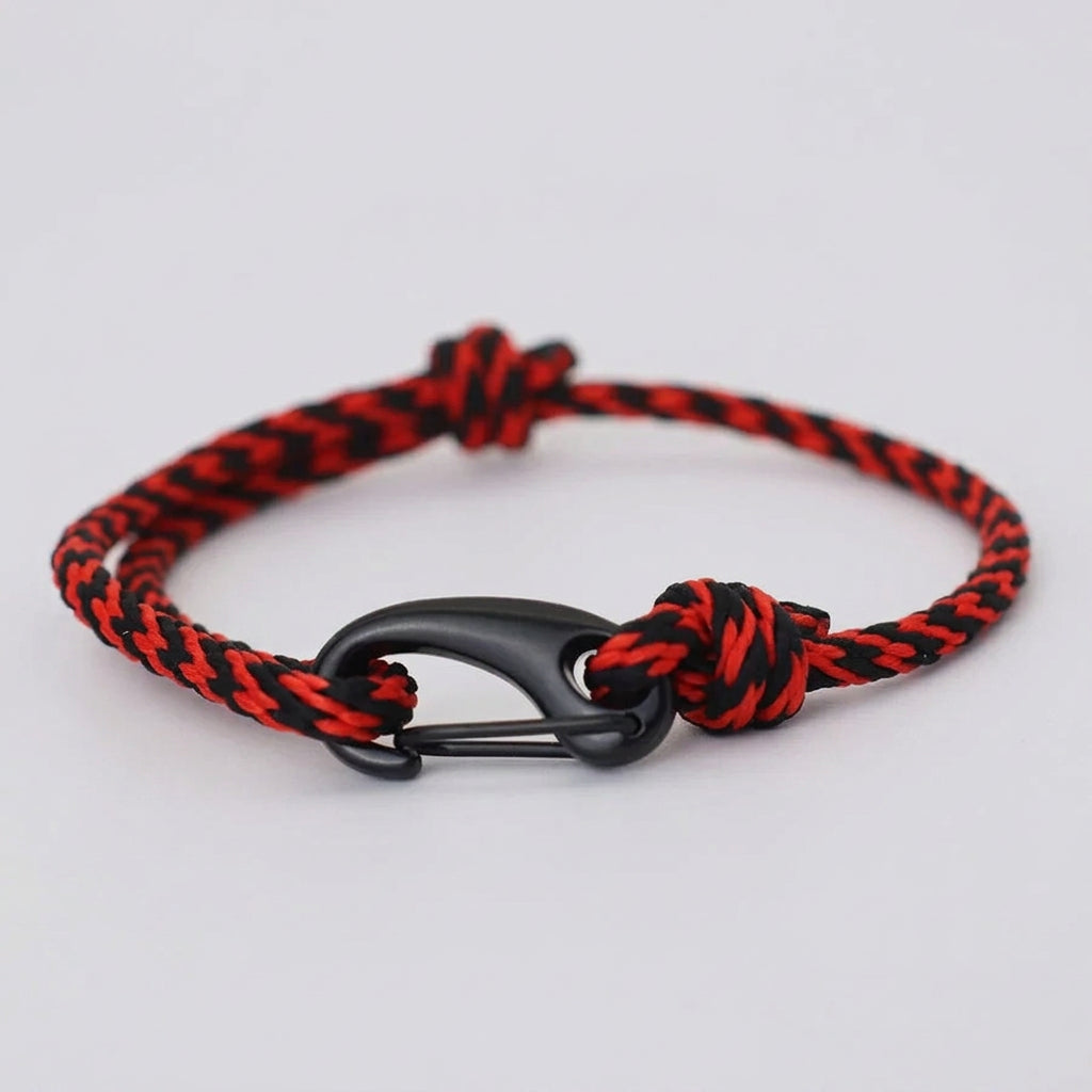 New Handmade Ethnic String Bracelet For Men Marine Fabric Nautical Braslet Black D Buckle Climbing Rope Braclet Beach Pulseria deideas