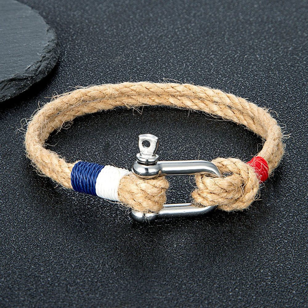 Double-Strand Rope Bracelet – Screw-Pin Shackle, 8 Styles