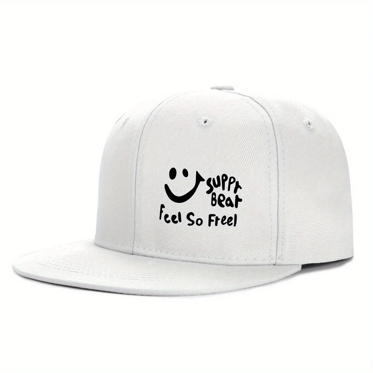 Smile Graphic Flat-Brim Cap – Breathe, 16 Colors