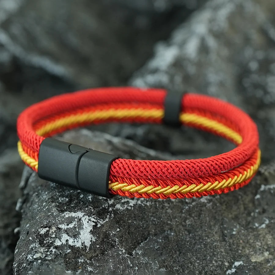 Double-Strand Rope Bracelet – Black Clasp, 3 Sizes