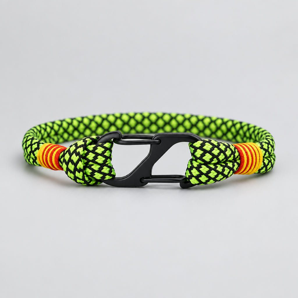 Two-Tone Rope Bracelet with Carabiner Clasp
