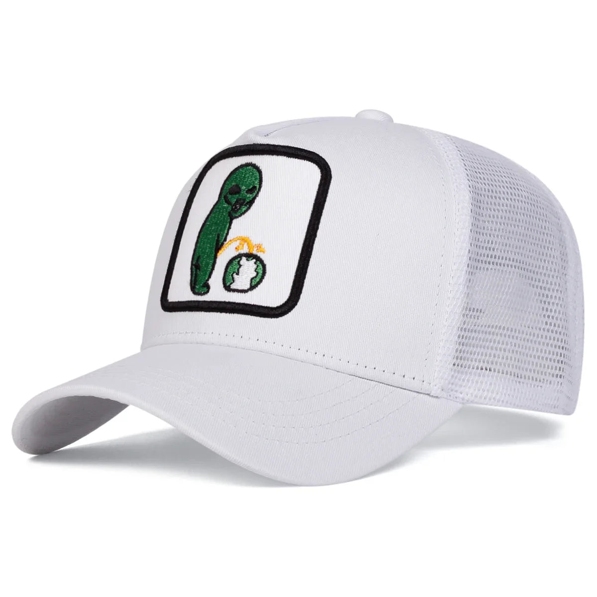 Gorra de béisbol con bordado Alien y rejilla trucker, ajustable, unisex