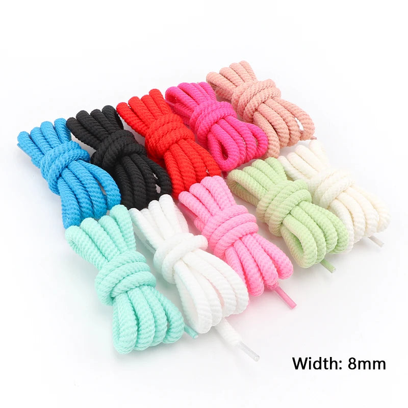 Round Rope Shoelaces – 18 Colors, 100–160 cm, One Pair