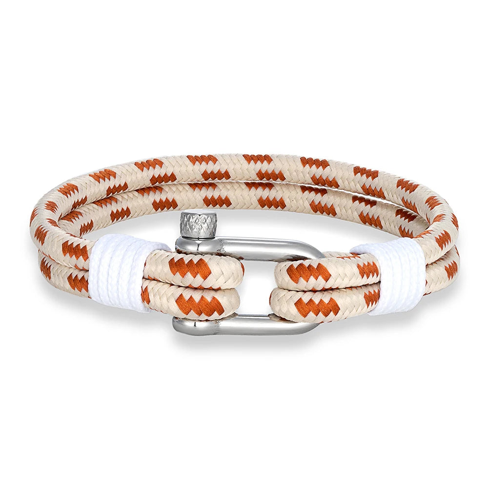 Double-Cord Rope Bracelet – Screw-Pin Shackle, 4 Colors