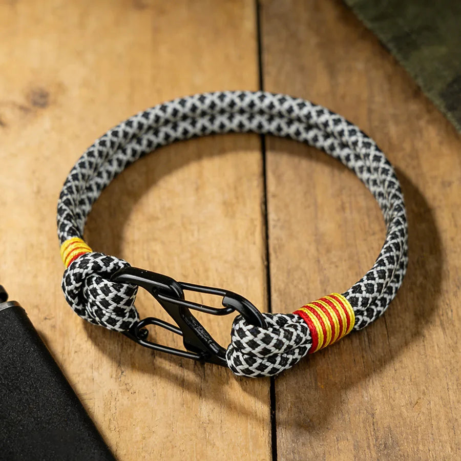 Two-Tone Rope Bracelet with Carabiner Clasp