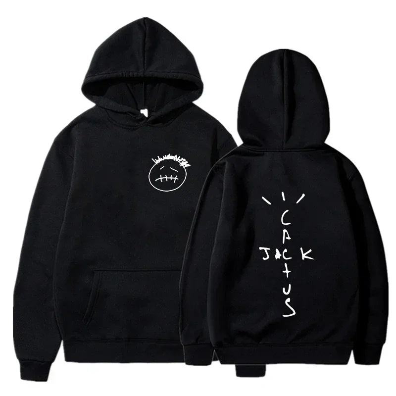 Face Graphic Pullover Hoodie – Front & Back Print