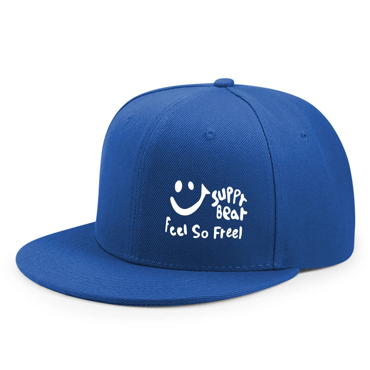 Smile Graphic Flat-Brim Cap – Breathe, 16 Colors