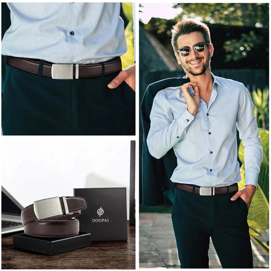 Leather Belt with Automatic Buckle Elegance and Perfect Fit deideas