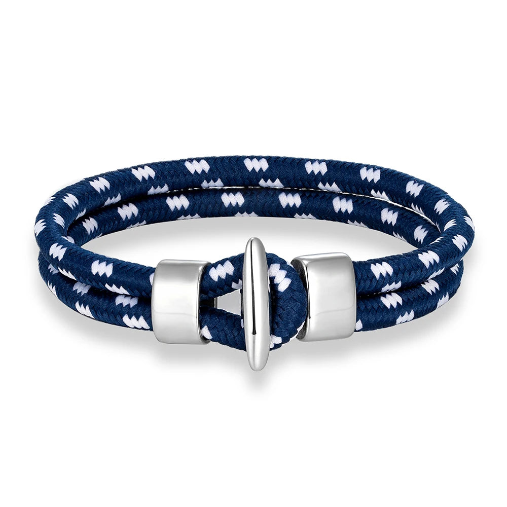 Patterned Rope Bracelet – Toggle Clasp, 17–23 cm