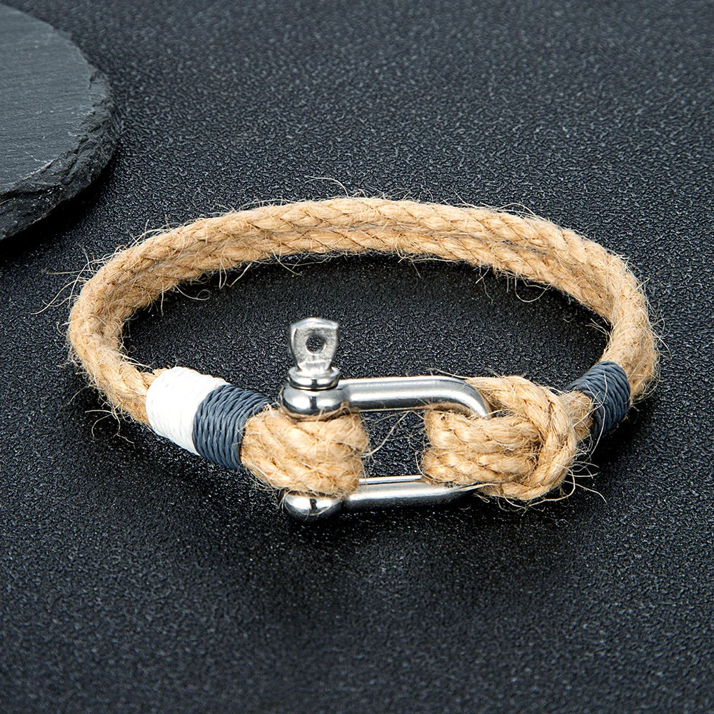 Double-Strand Rope Bracelet – Screw-Pin Shackle, 8 Styles