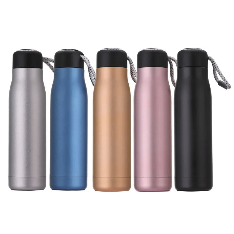 Stainless Steel Thermos Bottle – Carry Loop, 5 Colors