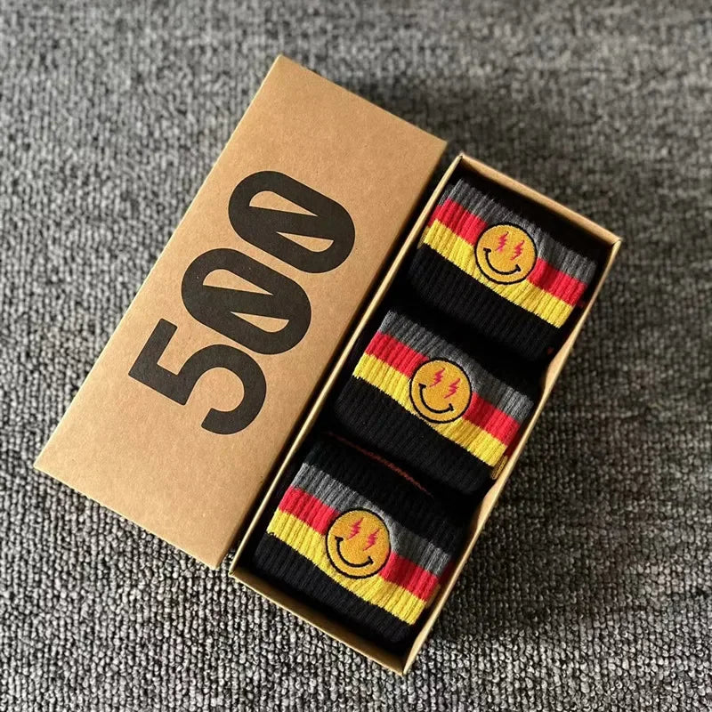 Striped Crew Socks 3-Pair Gift Box – Cotton Blend