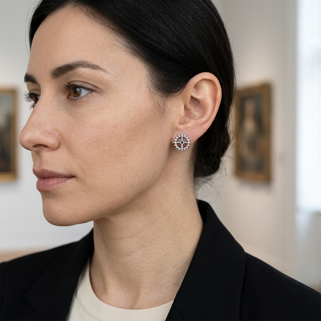 Aretes de engranaje con estilo alternativo