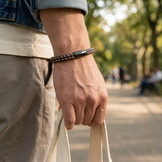 Pulsera trenzada durante un paseo