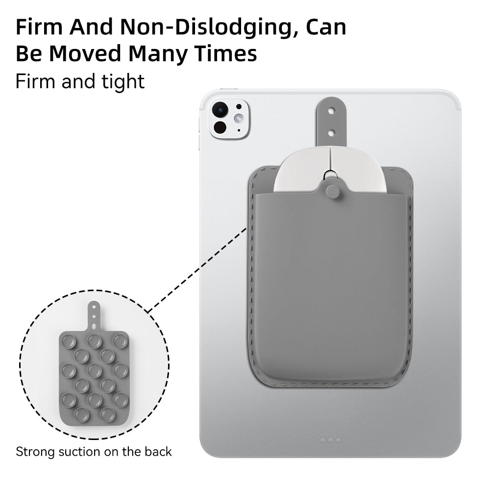 Adhesive Laptop Storage Pouch Elastic Organizer for Mouse & Accessories deideas