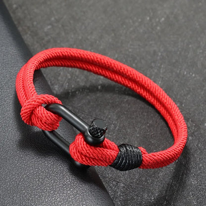 Rocamar Unisex Nautical Bracelet with Anchor and Double Gray Thread deideas