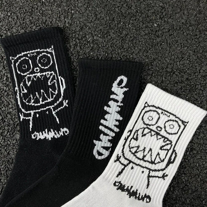 Cartoon Cotton-Blend Socks – Vibe, 4-Pair Set