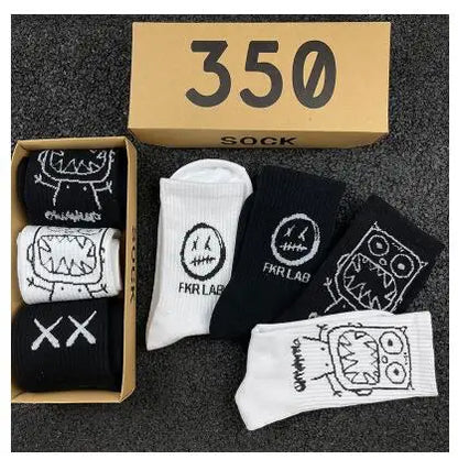 Cartoon Cotton-Blend Socks – Vibe, 4-Pair Set