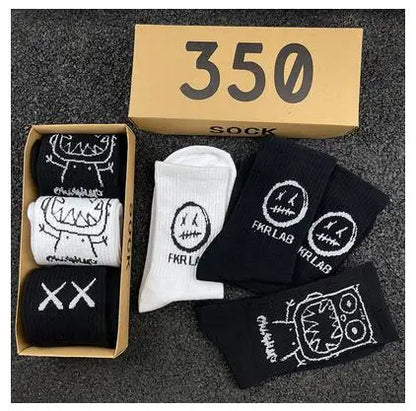 Cartoon Cotton-Blend Socks – Vibe, 4-Pair Set