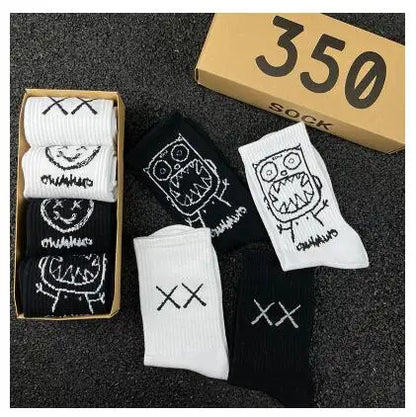 Cartoon Cotton-Blend Socks – Vibe, 4-Pair Set