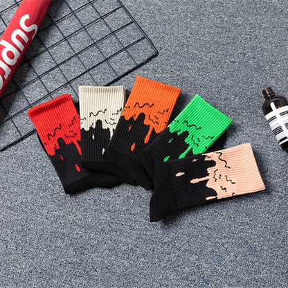 Drip Effect Crew Socks – Cotton Blend, 3-Pair Set, EU 36–44