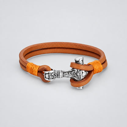 Men's Hammer Double Strand Blue Leather Bracelet deideas