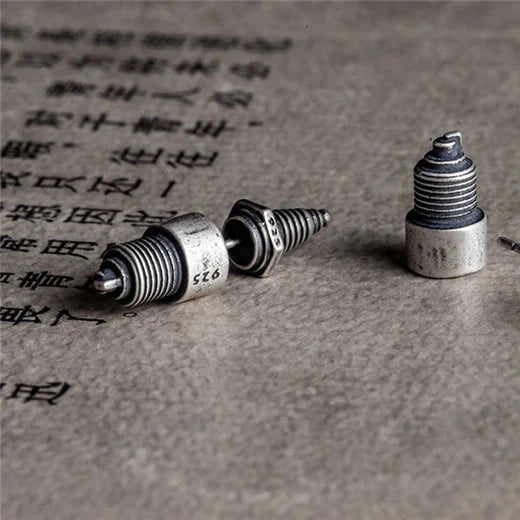 Sterling Silver Spark Plug Stud Earrings Biker-Inspired Steampunk & Cyberpunk Jewelry deideas