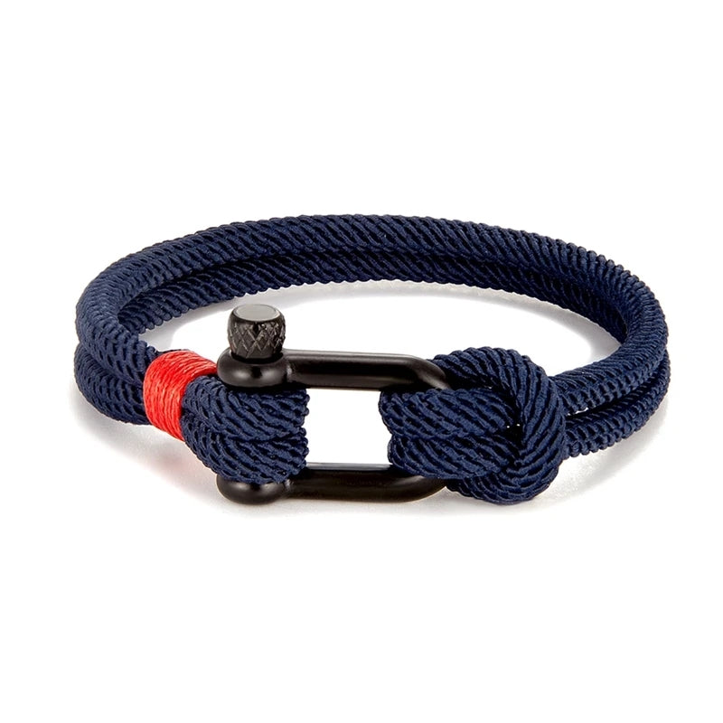 Rocamar Unisex Nautical Bracelet with Anchor and Double Gray Thread deideas